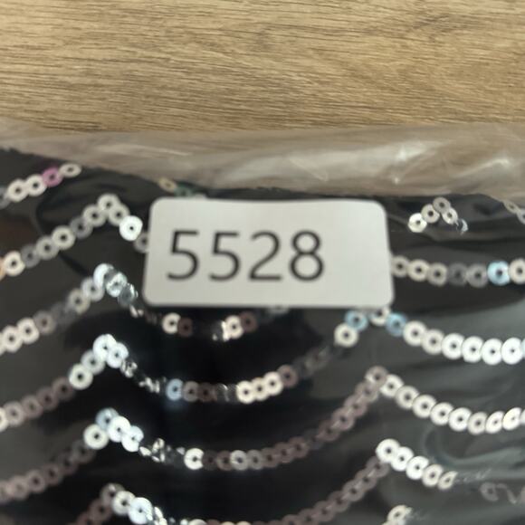 Snap Dress Women Medium Black Silver Allover Scalloped Sequins Party Date Night - Picture 9 of 9